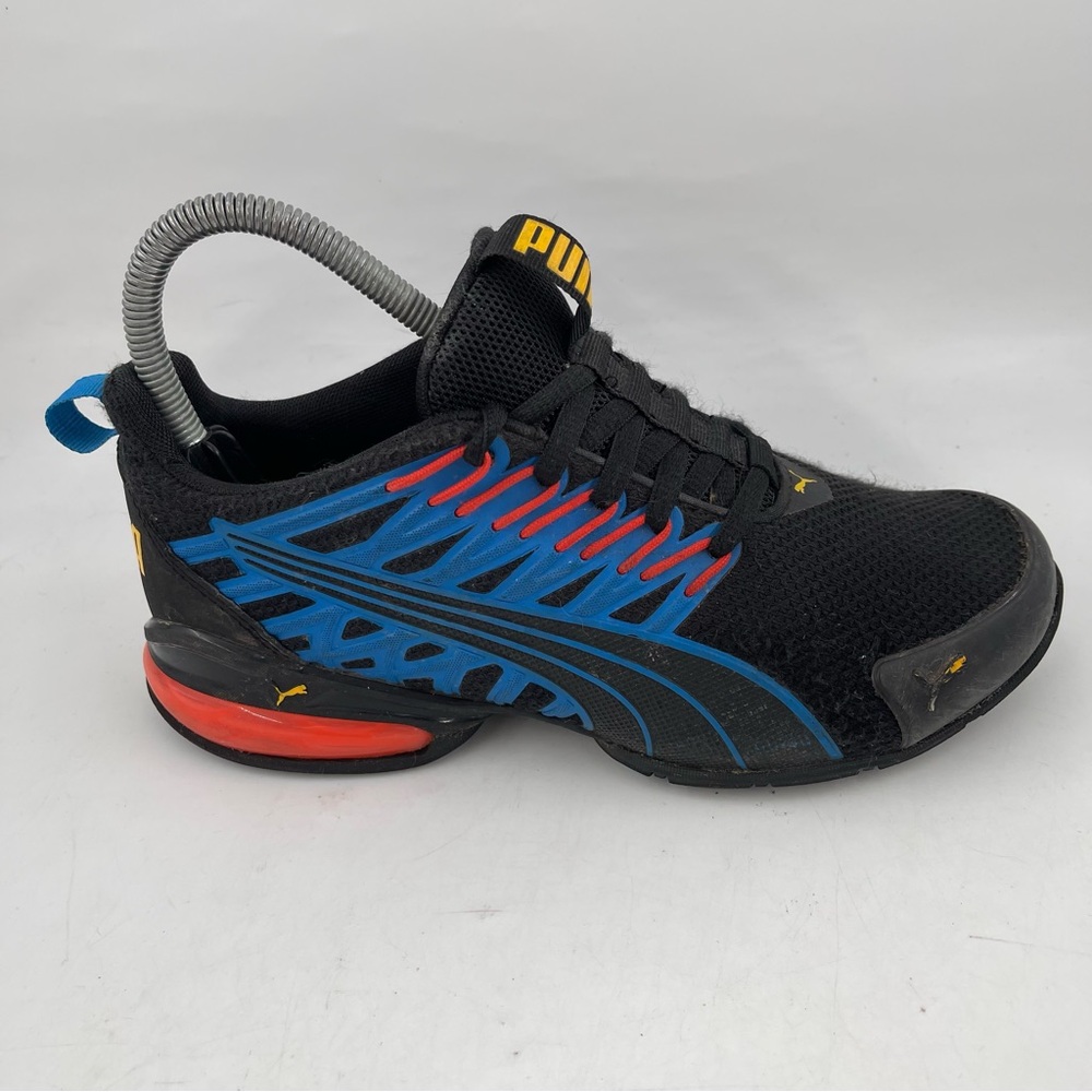 Puma Unisex Kids Voltaic Evo Jr. SZ 4.5 Y - Black w/ Blue Stripes Sneakers Shoes